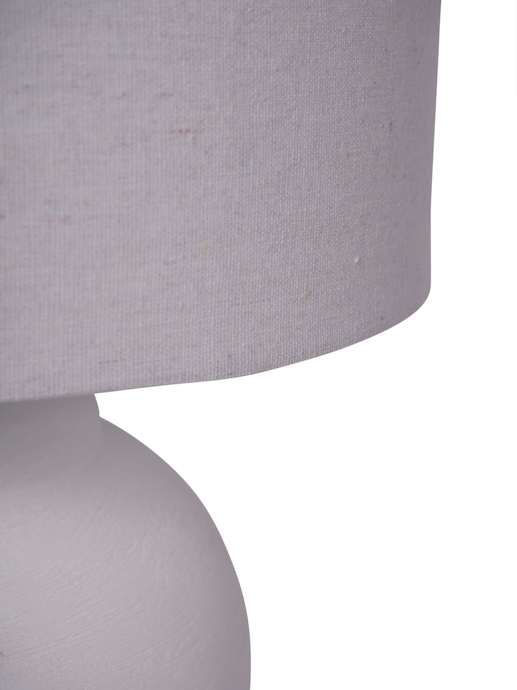 Libra Interiors White Rhodes Ceramic Lamp with Shade Large E GLS - Image 5 of 5