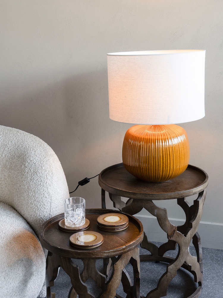 Libra Interiors Brown Bruno Ceramic Table Lamp - Image 1 of 5