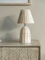 Libra Interiors Natural Mini Rattan Lamp Base and Shade - Image 1 of 5