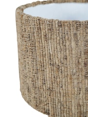 Libra Interiors Natural Leon Solid Wood Table Lamp with Silk Jute Shade Small - Image 4 of 5