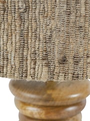 Libra Interiors Natural Leon Solid Wood Table Lamp with Silk Jute Shade Large - Image 3 of 4