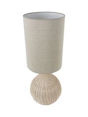 Libra Interiors Natural Rattan Lamp with Drum Shade Large - Image 3 of 5