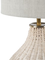 Libra Interiors Natural Rattan Lamp with Drum Shade Large - Image 4 of 5