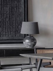 Libra Interiors Black Skyline Black Terracotta Table Lamp with Shade Small - Image 1 of 5