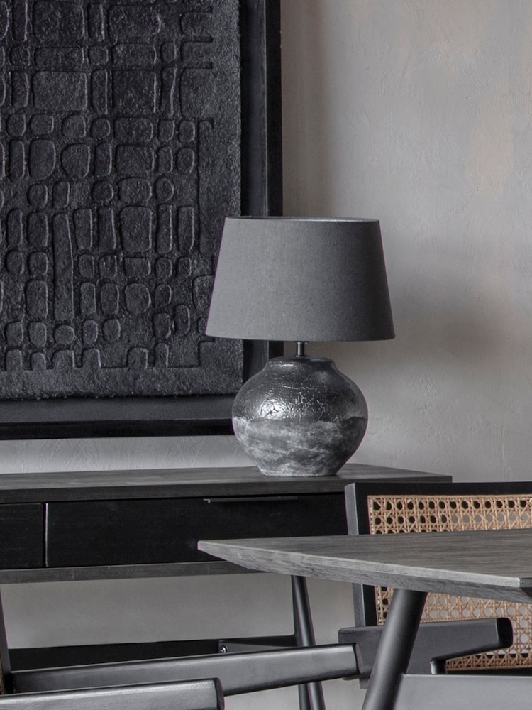 Libra Interiors Black Skyline Black Terracotta Table Lamp with Shade Small - Image 1 of 5