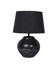 Libra Interiors Black Skyline Black Terracotta Table Lamp with Shade Small - Image 2 of 5