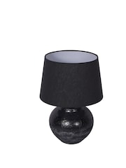 Libra Interiors Black Skyline Black Terracotta Table Lamp with Shade Small - Image 3 of 5