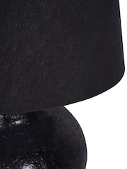 Libra Interiors Black Skyline Black Terracotta Table Lamp with Shade Small - Image 4 of 5