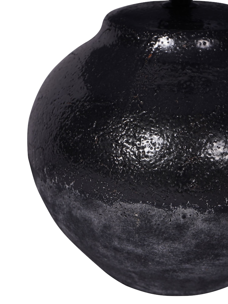 Libra Interiors Black Skyline Black Terracotta Table Lamp with Shade Small - Image 5 of 5