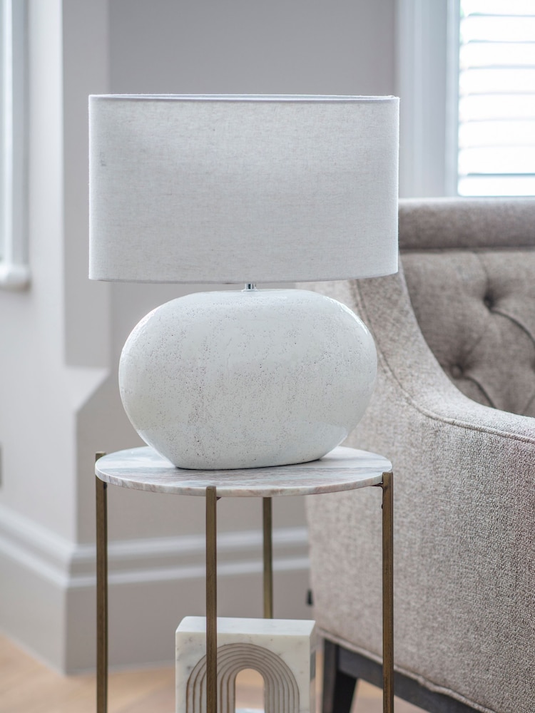 Libra Interiors White Oviedo Terracotta Table Lamp - Image 1 of 3