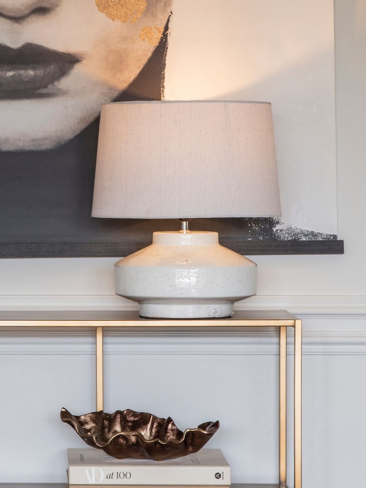 Libra Interiors White San Sebastian Terracotta Table Lamp - Image 1 of 5
