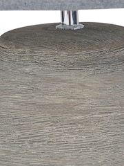 Libra Interiors Grey Baslow Etched Large Ceramic Lamp with Shade 60W - Image 3 of 5