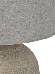 Libra Interiors Grey Baslow Etched Large Ceramic Lamp with Shade 60W - Image 5 of 5