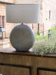 Libra Interiors Blue Lugo Ceramic Table Lamp - Image 1 of 5