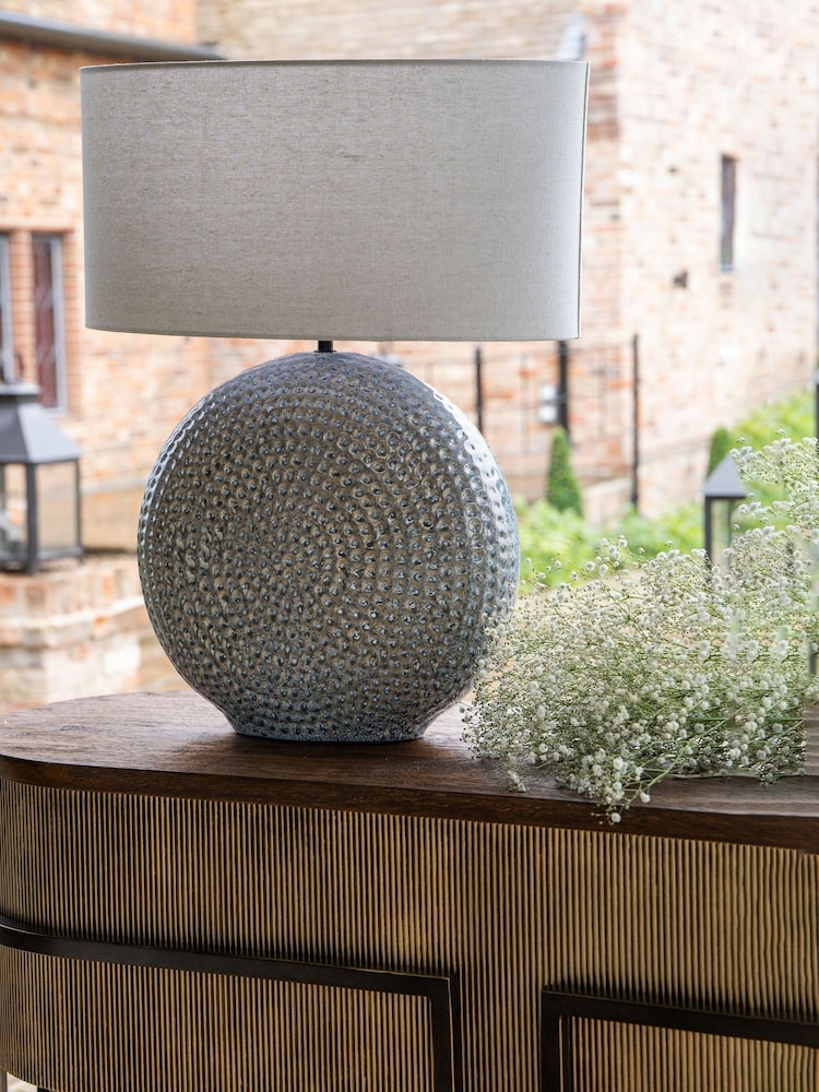 Libra Interiors Blue Lugo Ceramic Table Lamp - Image 1 of 5