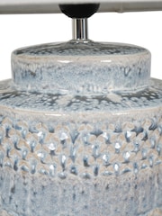 Libra Interiors Blue Stormy Glaze Table Lamp 60cm with Cream Drum Shade - Image 3 of 4