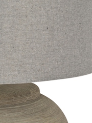 Libra Interiors Grey Baslow Etched Small Ceramic Lamp with Shade 60W - Image 5 of 5