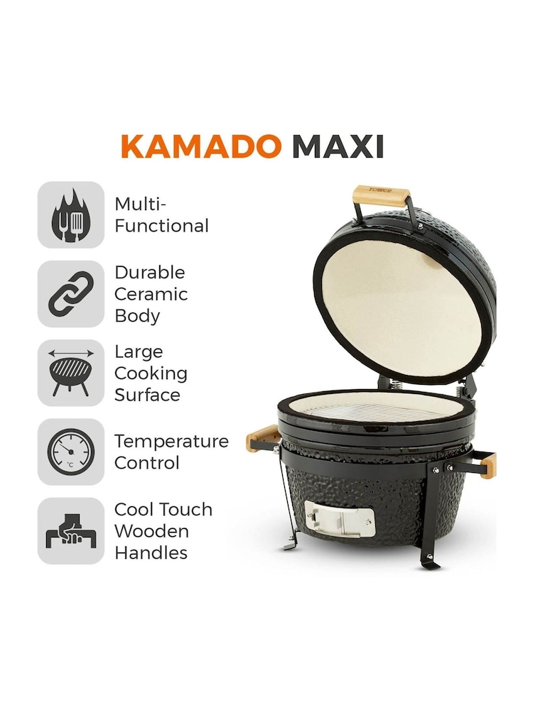 Tower Black T978531 Kamado Maxi Ceramic BBQ - Image 2 of 6