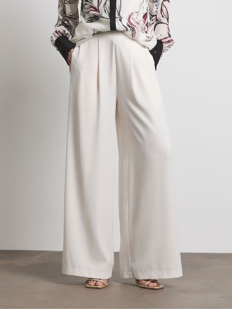 Joanna Hope Tailored Wide Leg Trousers In Ivory - Image 1 of 4