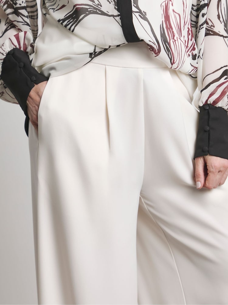 Joanna Hope Tailored Wide Leg Trousers In Ivory - Image 4 of 4