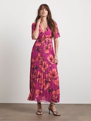 Joanna Hope Pleated Empire Black Dress - Image 1 of 4
