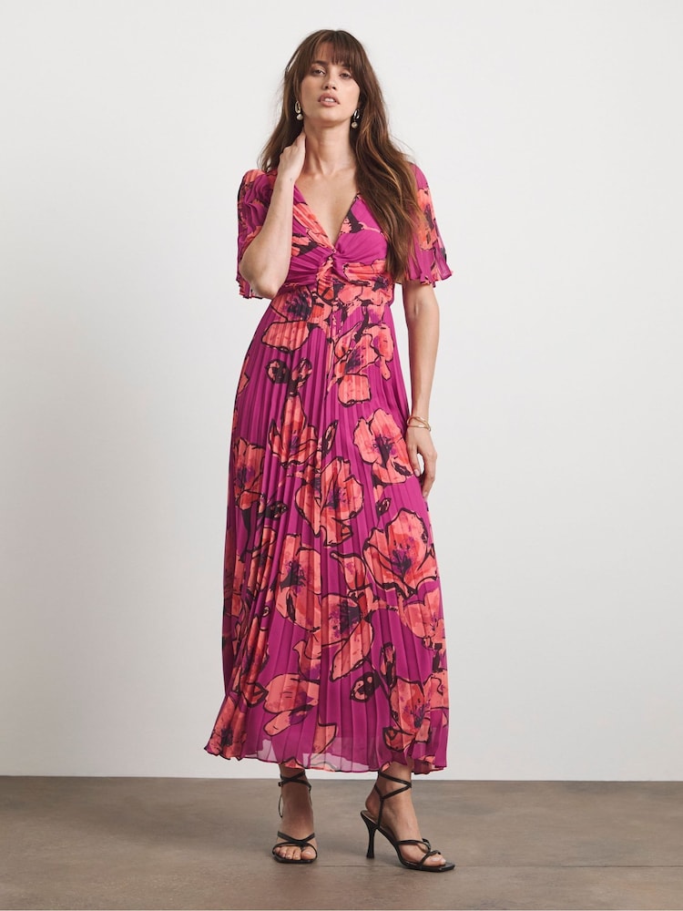 Joanna Hope Pleated Empire Black Dress - Image 1 of 4