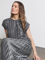 Joanna Hope Grey Plisse Top - Image 3 of 4
