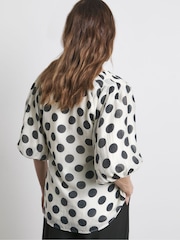 Joanna Hope Lyocell Puff Sleeve White Top - Imagen 2 de 4