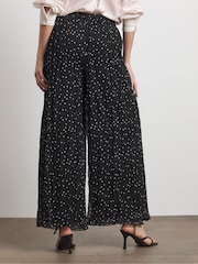 Joanna Hope Crinkle Chiffon Pleated Black Trousers - Image 3 of 4