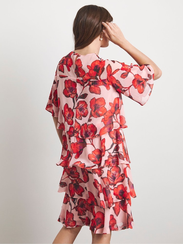 Joanna Hope Pink Tiered Shift Dress - Image 2 of 4