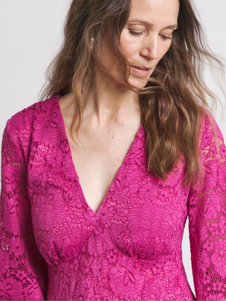 Joanna Hope Purple Value Lace Dress - Image 4 of 4
