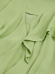 Reiss Green Alba Ruffle-Detail Midi Dress - Image 5 of 5