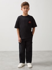 Reiss Black District Unisex Fit Oversized McLaren F1 Team Tyre T-Shirt - Image 3 of 7