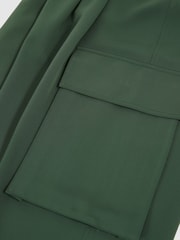 Reiss Green Orla Wide-Leg Pleated Cargo Trousers - Image 6 of 6