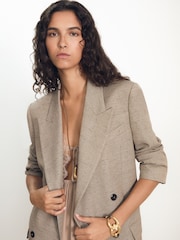 Reiss Taupe Estella Atelier Silk Lace-Trim Babydoll Dress - Image 4 of 6