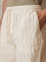 Reiss Off White Serra Reiss | Ché Fringed-Wave Shorts - Image 4 of 7