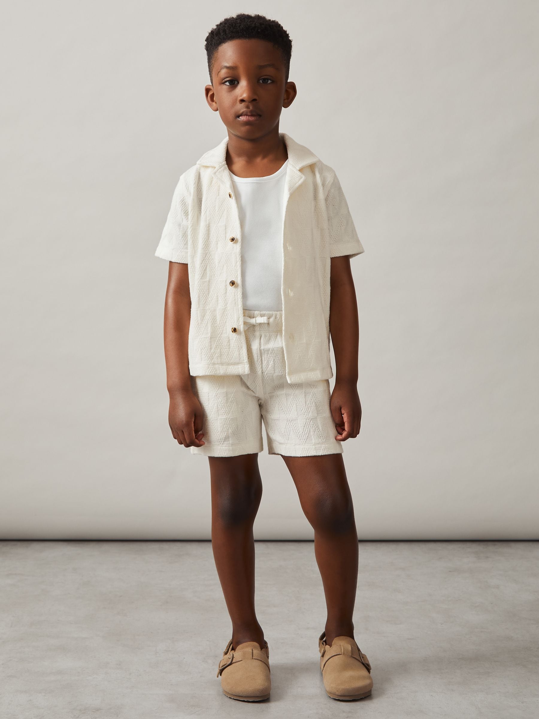 Mat‼️MURRAL Dipsacus shirt (White) Buy Reiss Off White Ackling 9-13 yrs Stretch-Cotton Textured Shirt