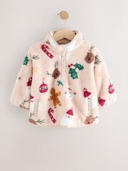 Beige Christmas Half Popper Fleece (3mths-7yrs) - Image 4 of 7