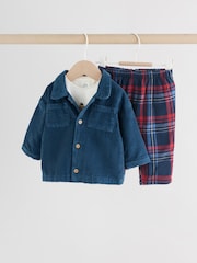 Navy/Red Bear Baby Shacket Top and Leggings Set (0mths-2yrs) - Image 1 of 21