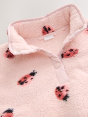 Pink Ladybird Half Popper Fleece (3mths-7yrs) - Image 3 of 4