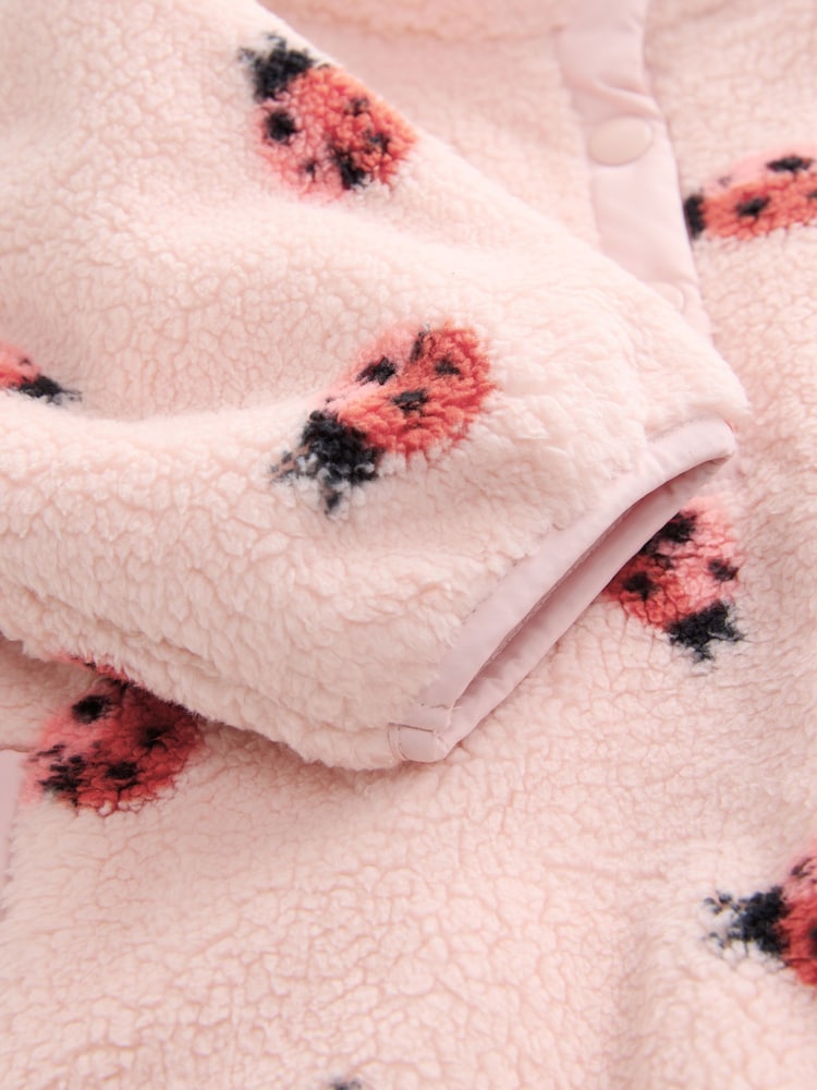Pink Ladybird Half Popper Fleece (3mths-7yrs) - Image 4 of 4
