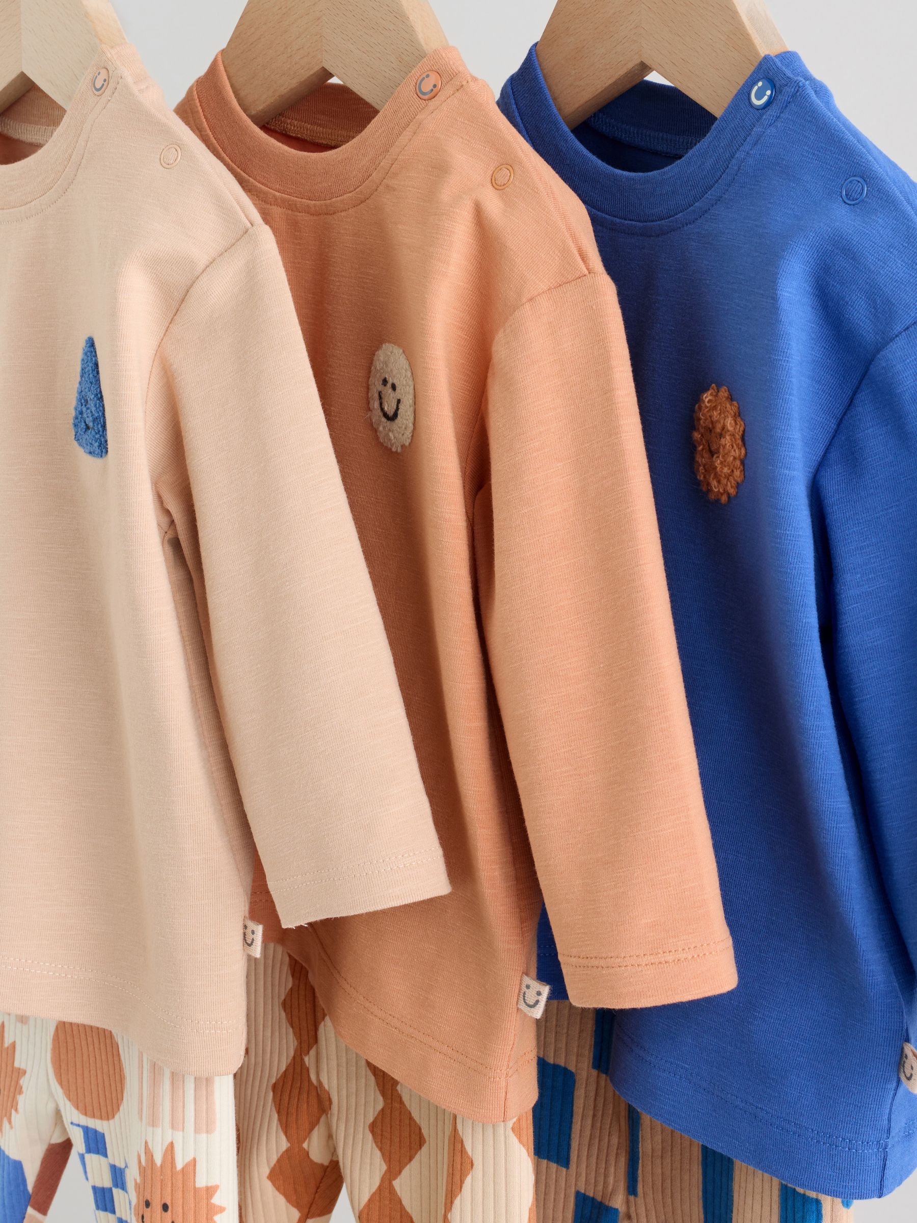 Next：日本 ブルー シェイプ - トップス & レギンス 6 点 ベビーセット