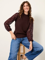 FatFace Lace Knitted 2 in 1 Top - Imagen 5 de 6