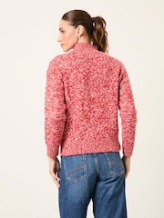 FatFace Casey Red Red Twist Knitted High Neck - Image 2 of 6