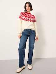 FatFace Shelter Knitted Fairisle Crew Neck Jumper - Bild 1 von 5