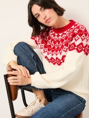 FatFace Shelter Knitted Fairisle Crew Neck Jumper - Bild 3 von 5