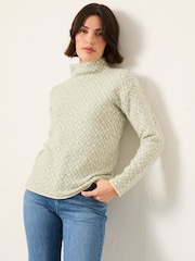 FatFace Skye Mint Green Knitted Pattern Jumper - Image 3 of 6