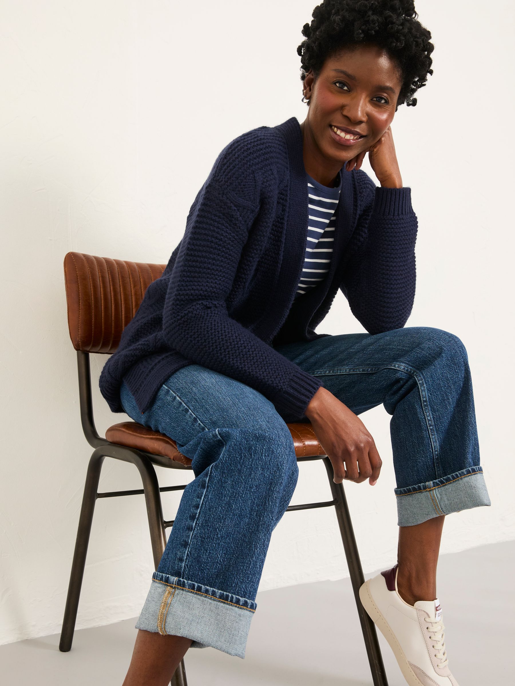 Buy FatFace Ezzie Navy Knitted Edge To Edge Cardigan from Next
