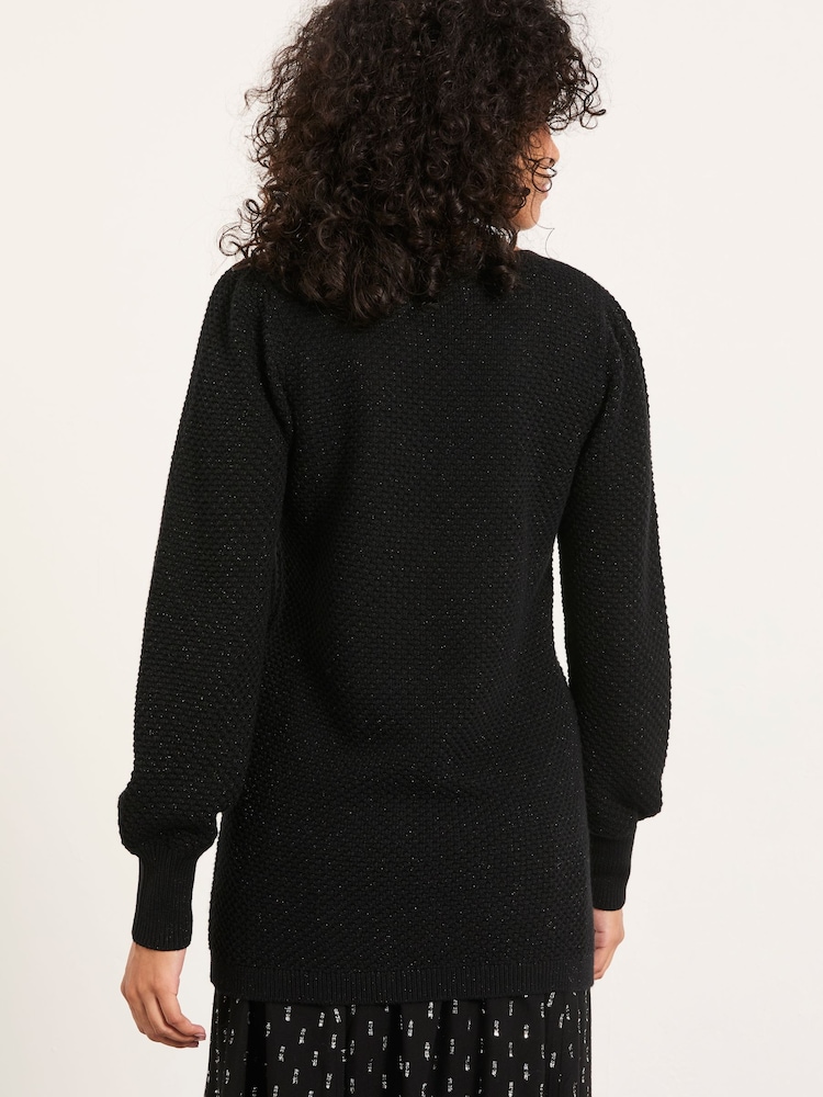 Preto - FatFace Sparkle Knitted Tunic - Imagem 2 de 5