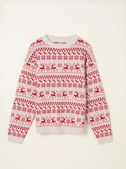 FatFace Reindeer Knitted Crew Jumper - Imagem 1 de 1